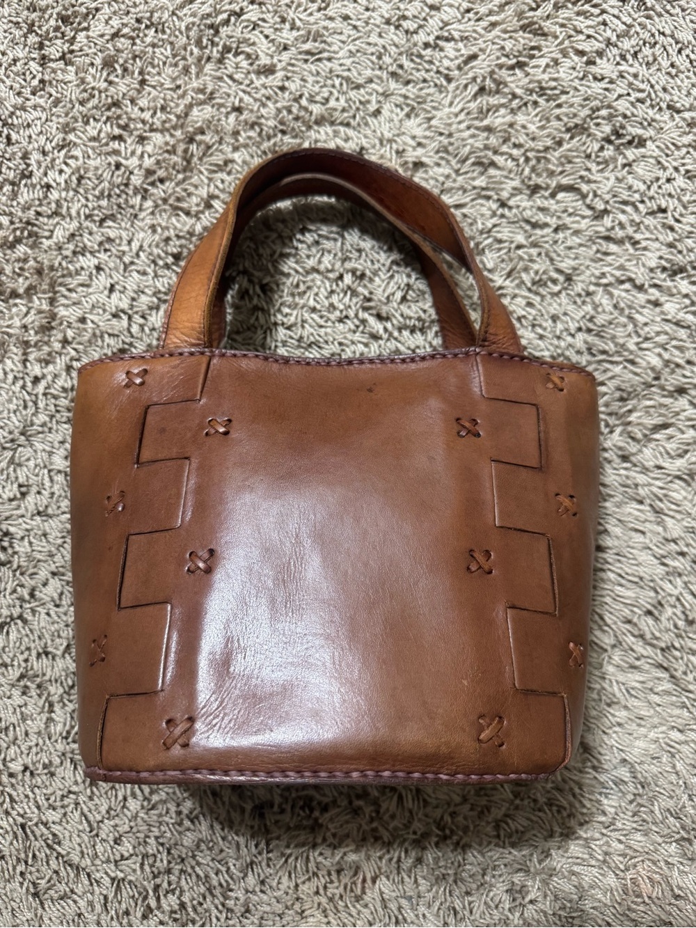 Vintage Inge Sport Brown Leather Hand Bag - Elegant Everyday Carry